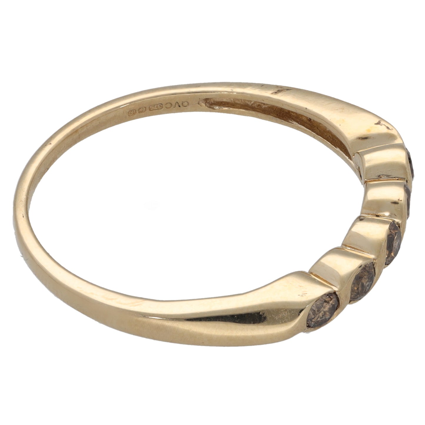 9ct Gold 0.25ct Diamond Half Eternity Ring Size S
