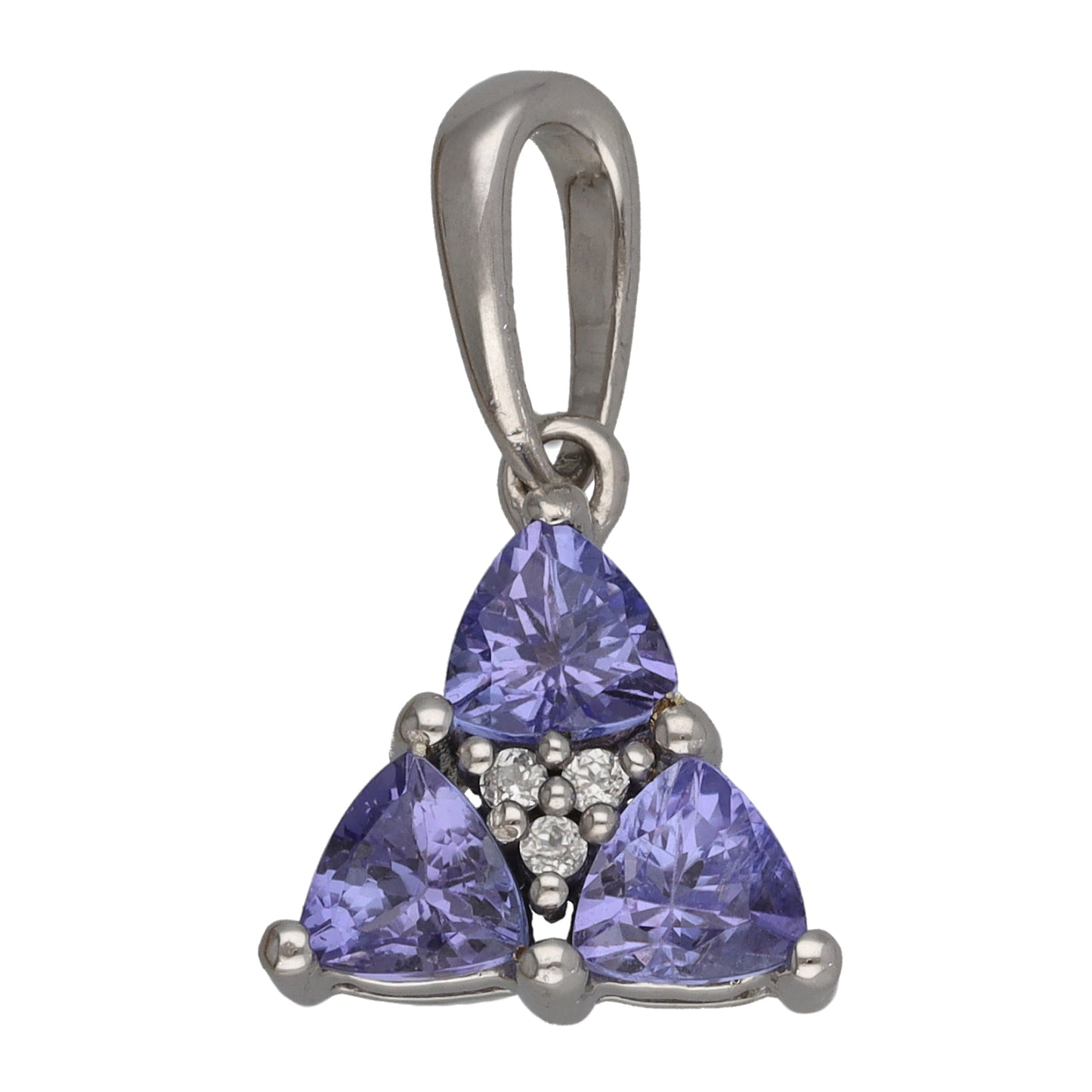 9ct White Gold Tanzanite & Imitation Dress/Cocktail Pendant