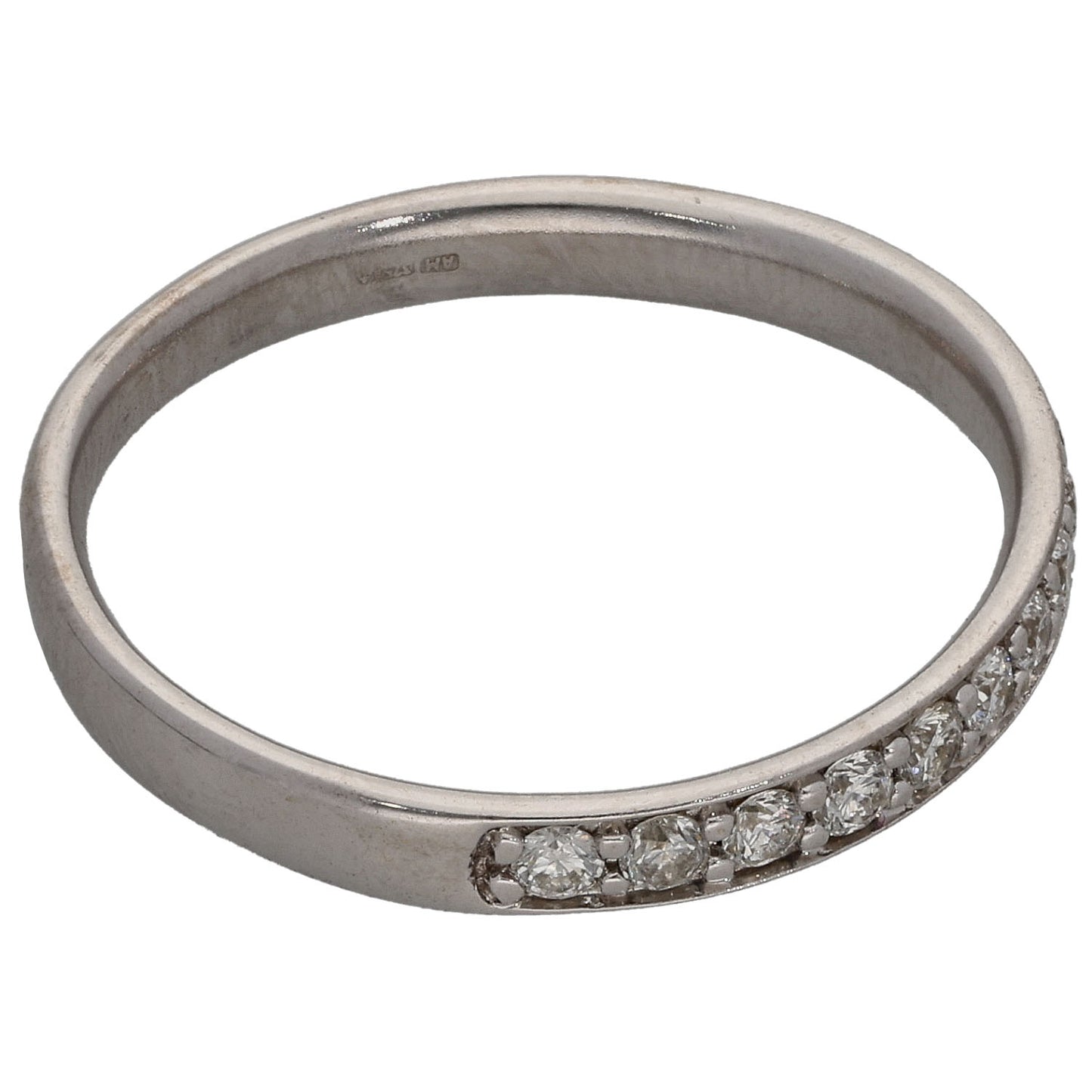 9ct White Gold 0.45ct Diamond Half Eternity Ring Size S