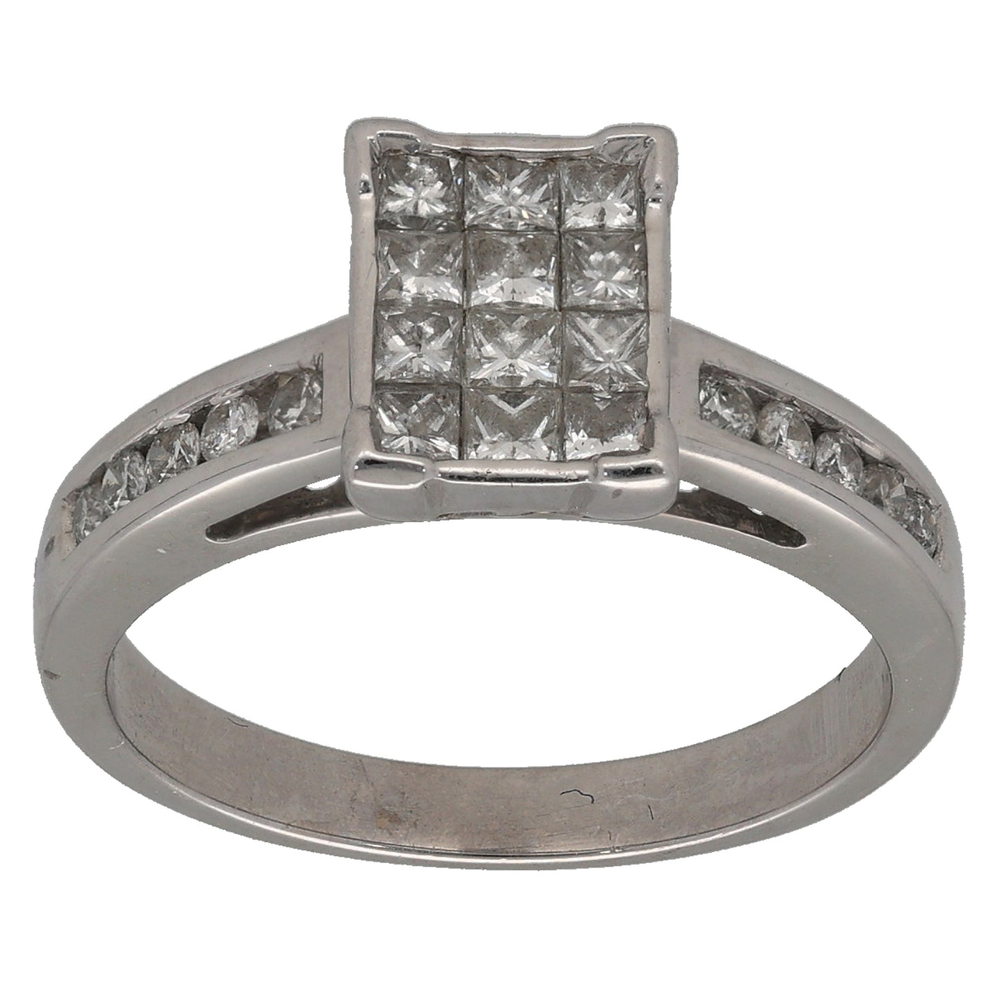 18ct White Gold 0.80ct Diamond Dress/Cocktail Ring Size N