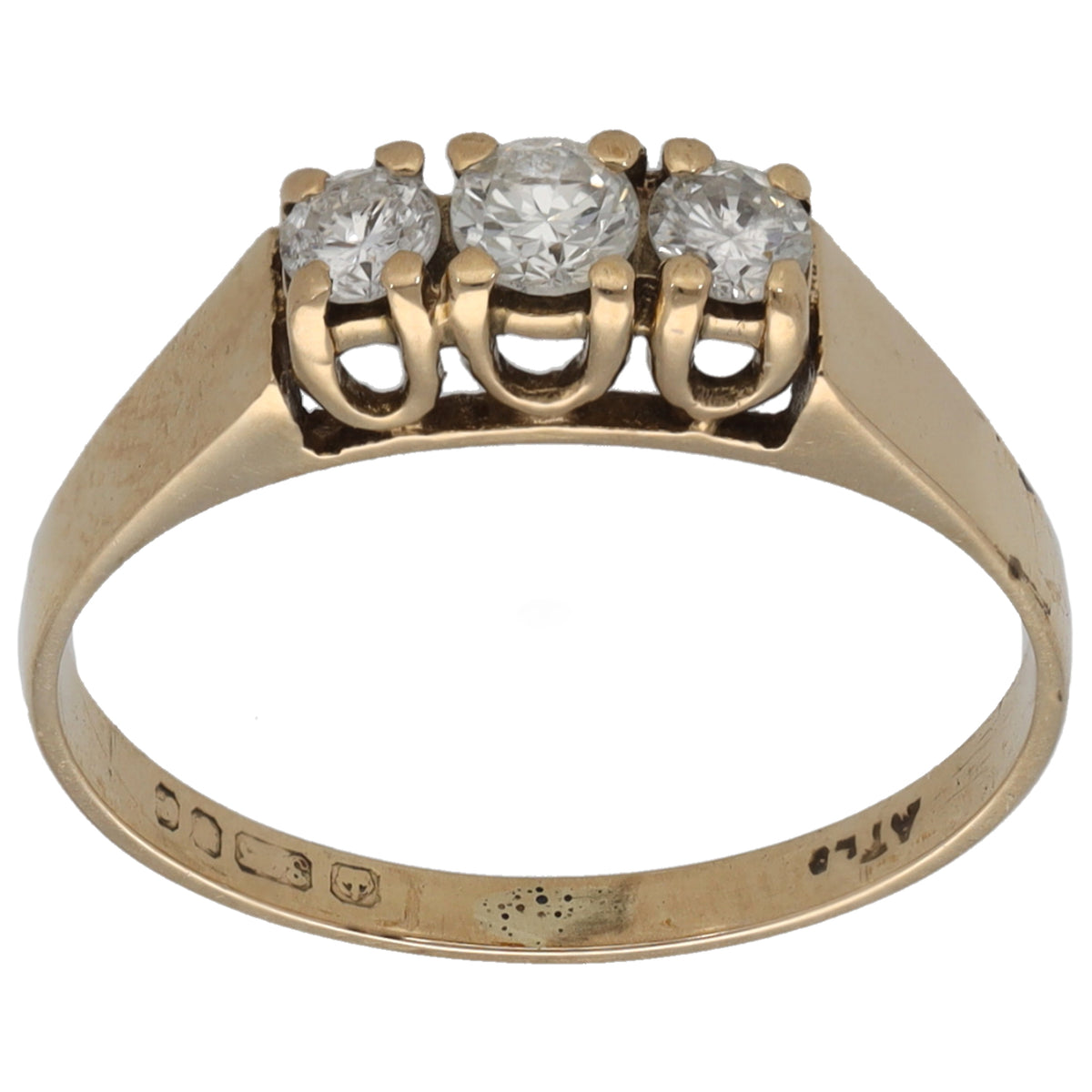 9ct Gold 0.24ct Diamond Trilogy Ring Size K
