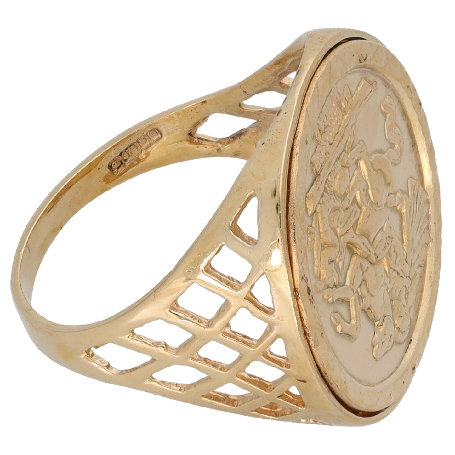 9ct Gold St George Ring Size K