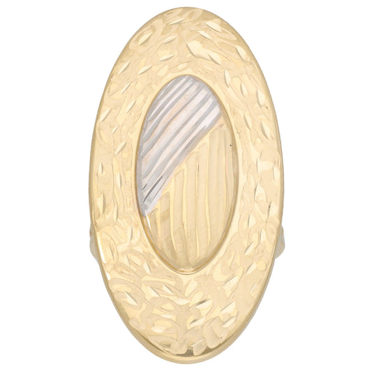 14ct Bi-Colour Gold Dress/Cocktail Ring Size P