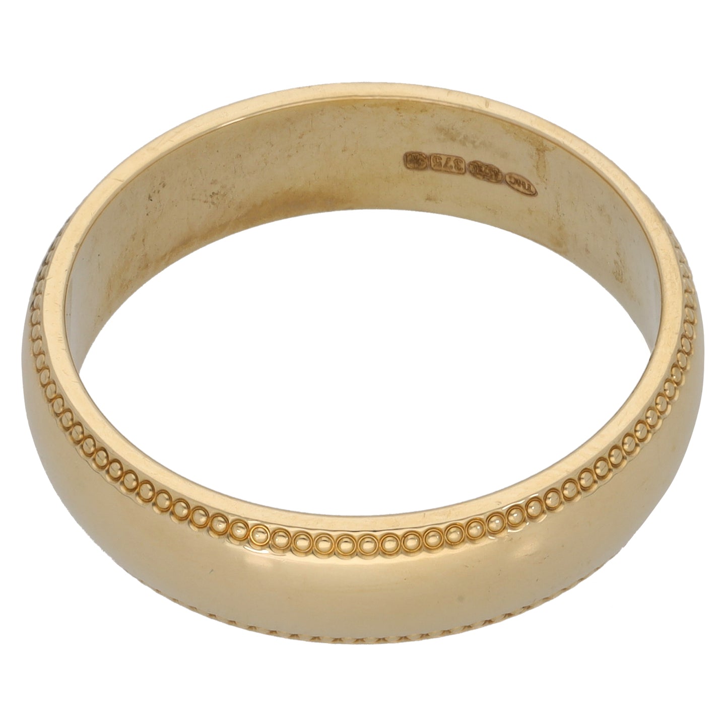 9ct Gold Patterned Wedding Ring Size Z