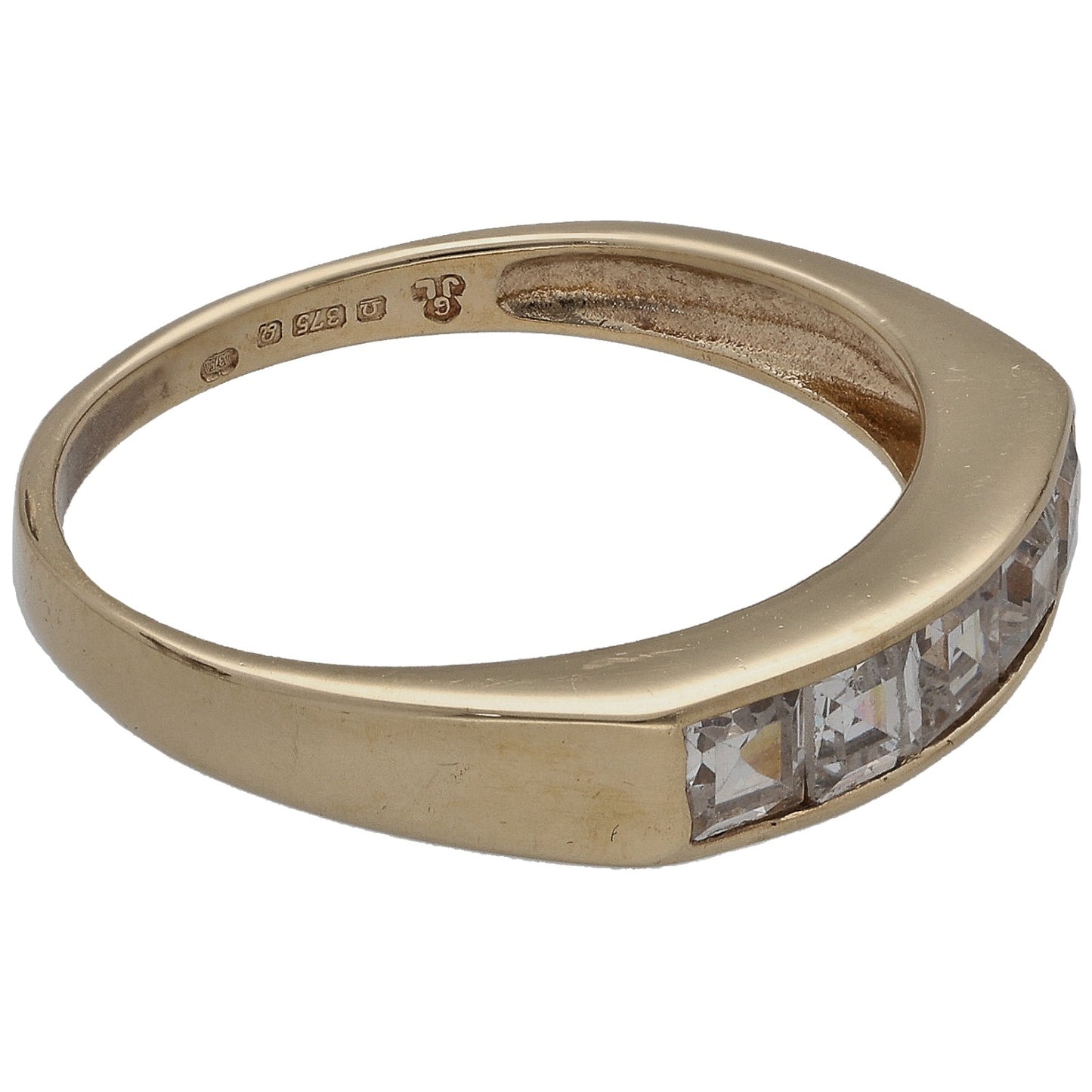 9ct Gold Cubic Zirconia Half Eternity Ring Size O
