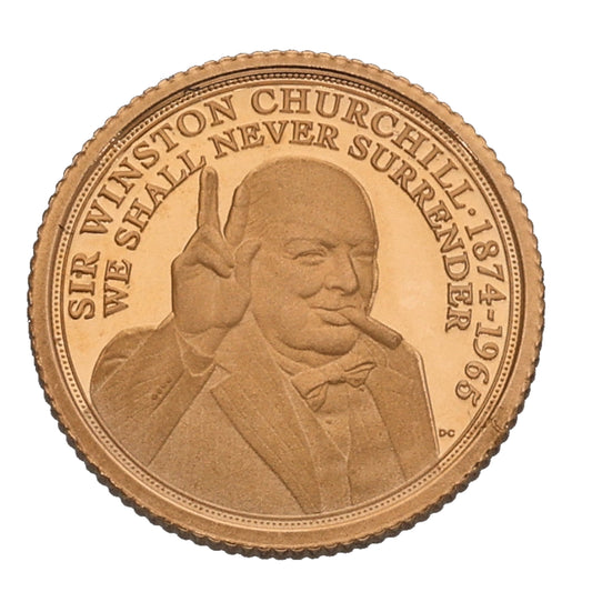 22ct Gold Sir Winston Churchill Quarter Sovereign Coin 2024