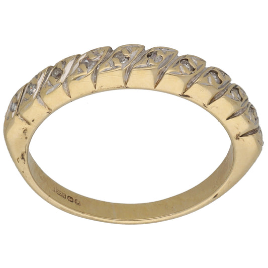 9ct Gold 0.055ct Diamond Half Eternity Ring Size K