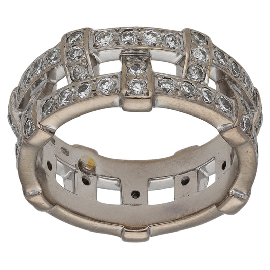 18ct White Gold 1.68ct Diamond Dress/Cocktail Ring Size L