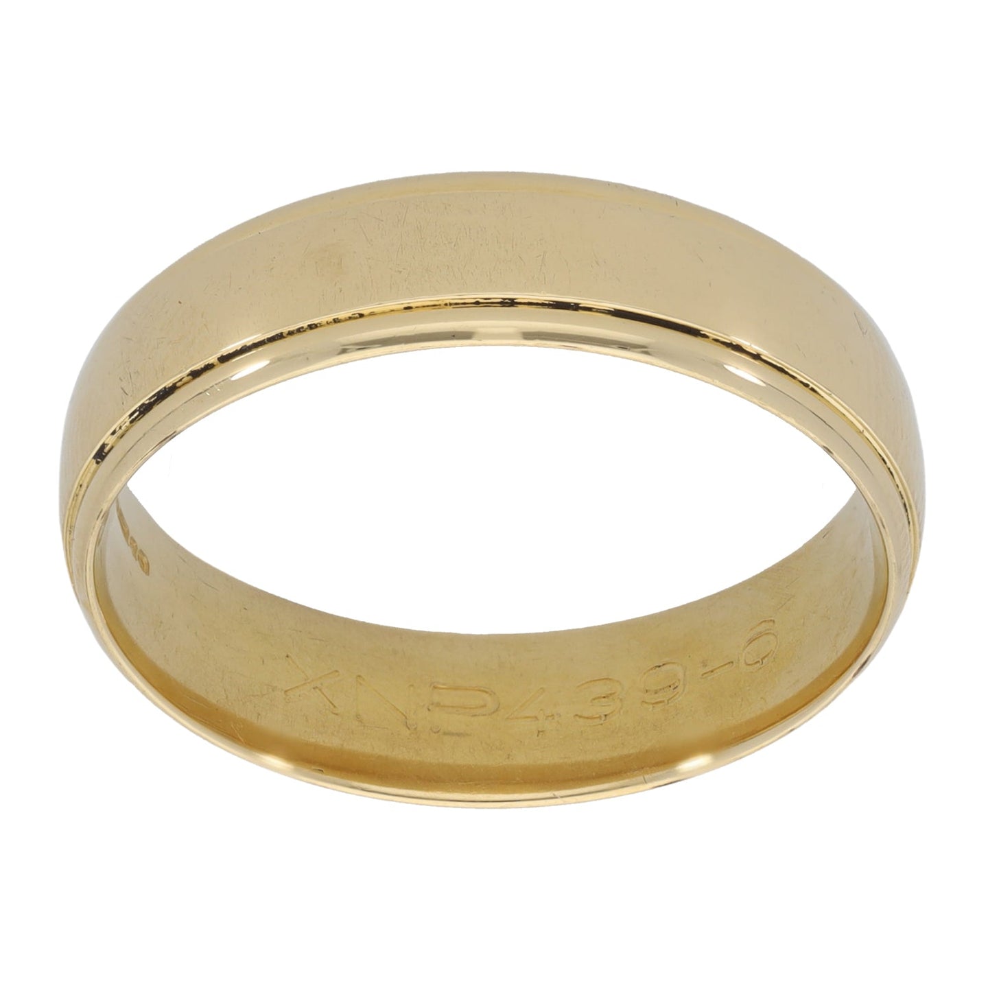 18ct Gold Patterned Wedding Ring Size X