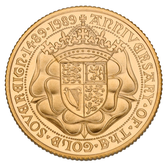 22ct Gold 500th Anniversary Of The Sovereign Full Sovereign Coin 1989