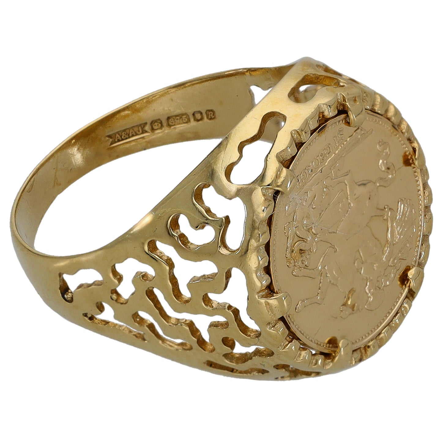 9ct Gold St George Ring Size N