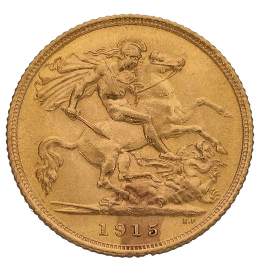 22ct Gold King George V Half Sovereign Coin 1915