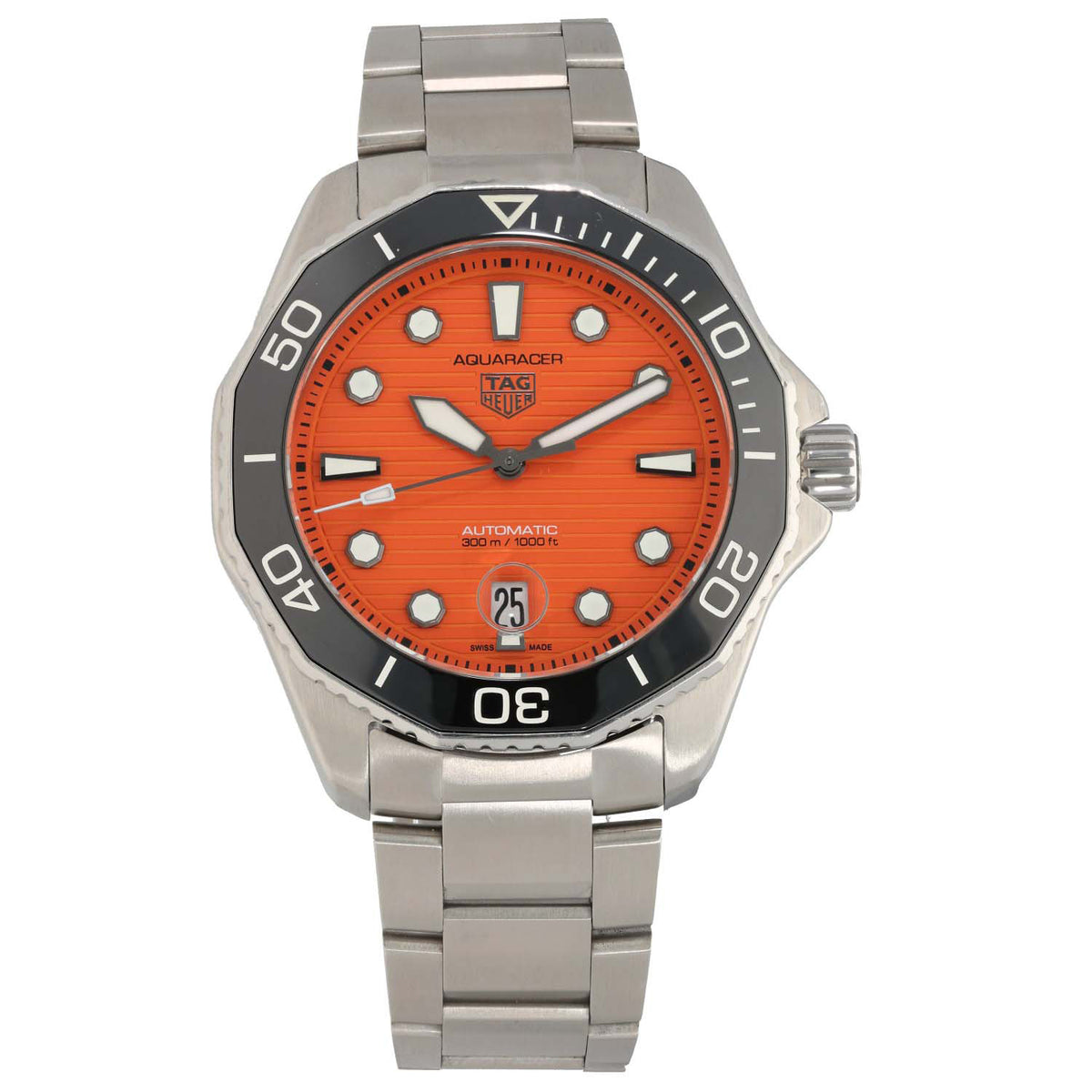 Tag Heuer Aquaracer 300 Orange Diver WBP201F 43mm Stainless Steel Watch