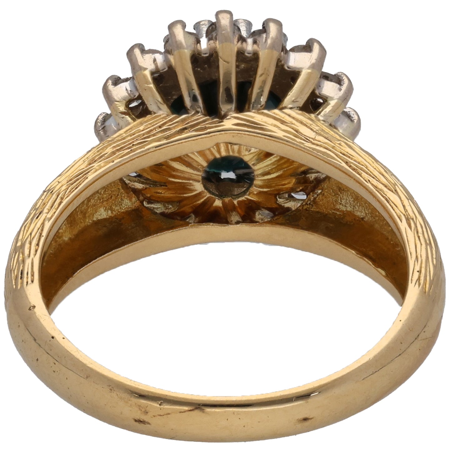 18ct Gold Sapphire & 0.32ct Diamond Dress/Cocktail Ring Size K