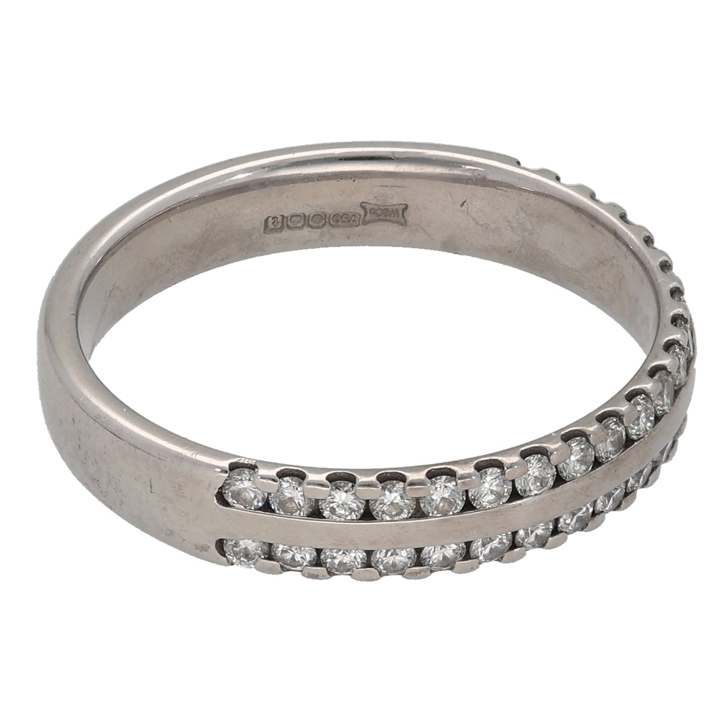 18ct White Gold 0.40ct Diamond Half Eternity Ring Size M