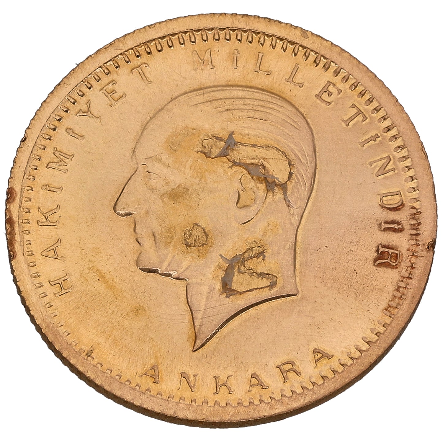 22ct Gold Turkish 100 Kurush Coin 1923