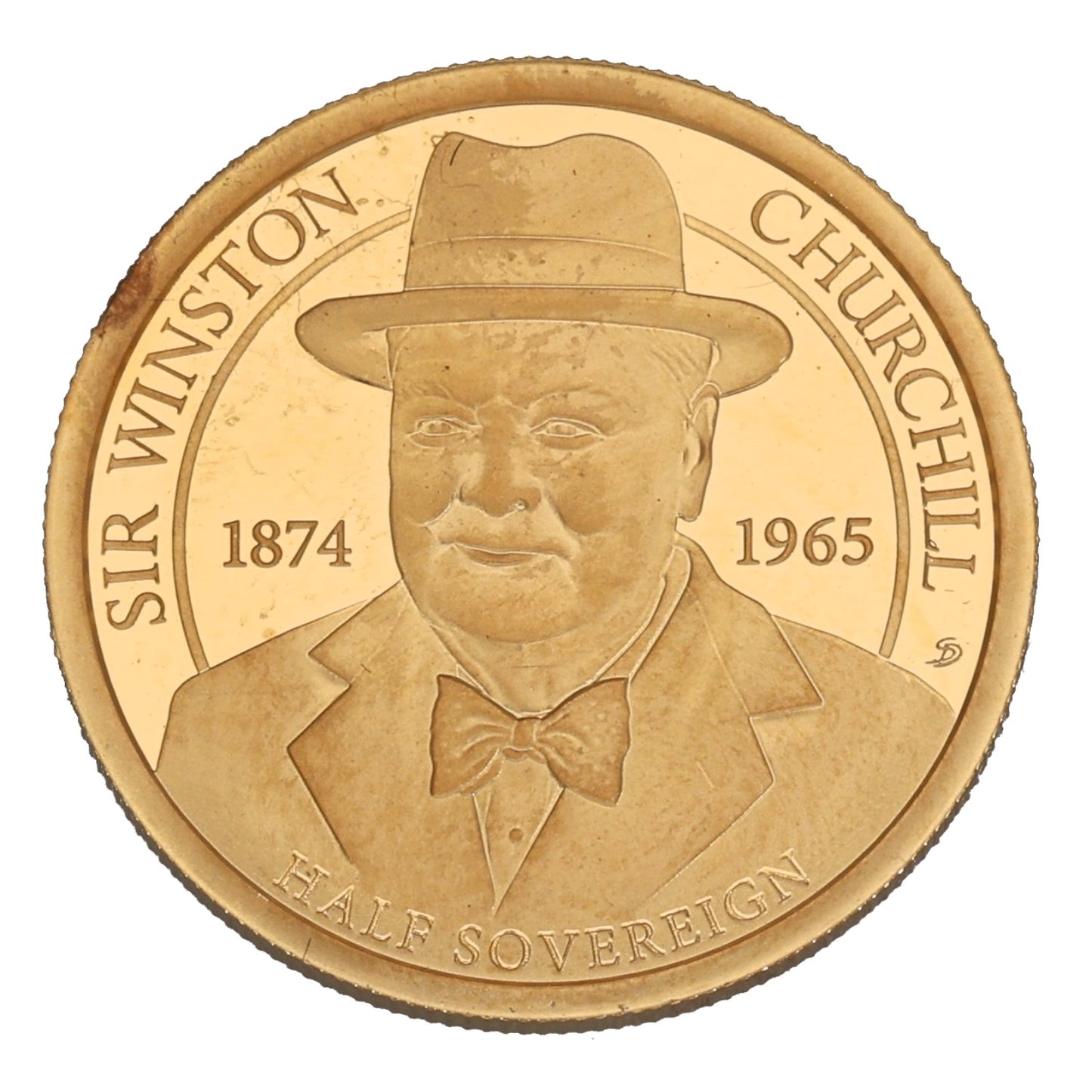 22ct Gold Sir Winston Churchill Half Sovereign Coin 1965