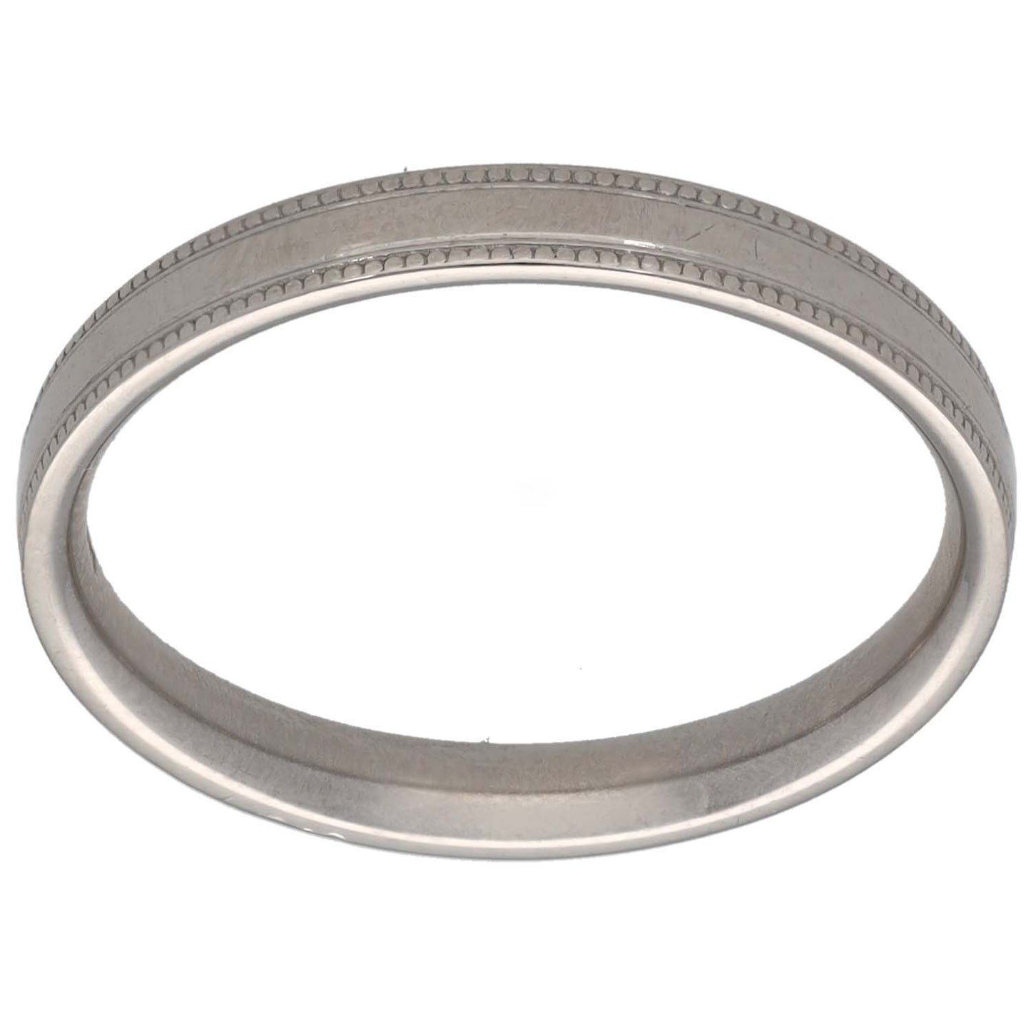 Platinum Patterned Wedding Ring Size N