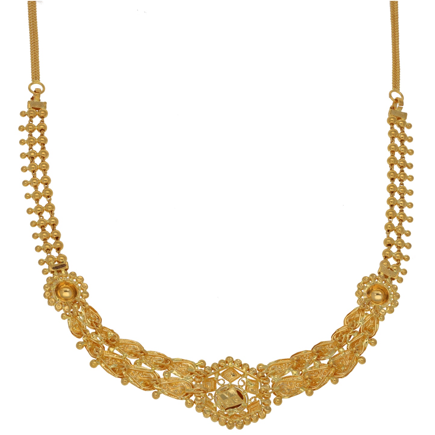 New 22ct Gold Filigree Medallion Necklace 16"