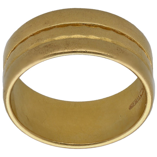 22ct Gold Patterned Wedding Ring Size M