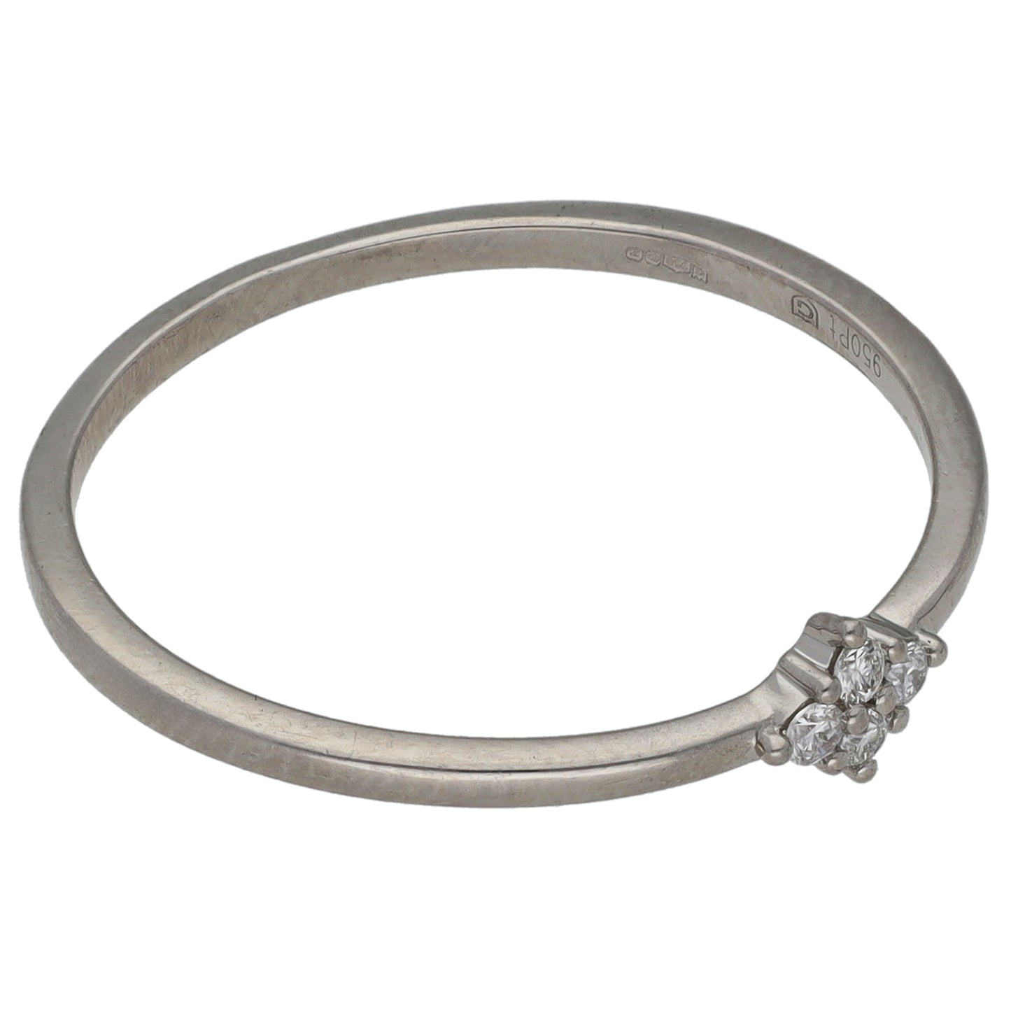 Platinum 0.06ct Diamond Cluster Ring Size R