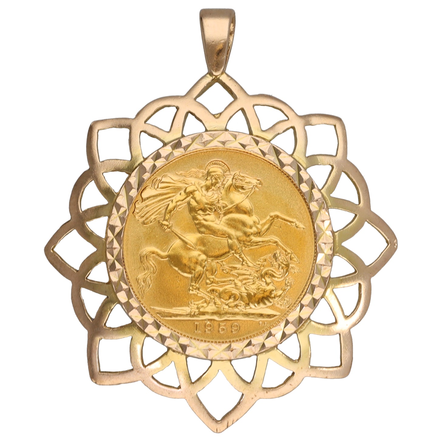 9ct Gold Full Sovereign Coin Pendant