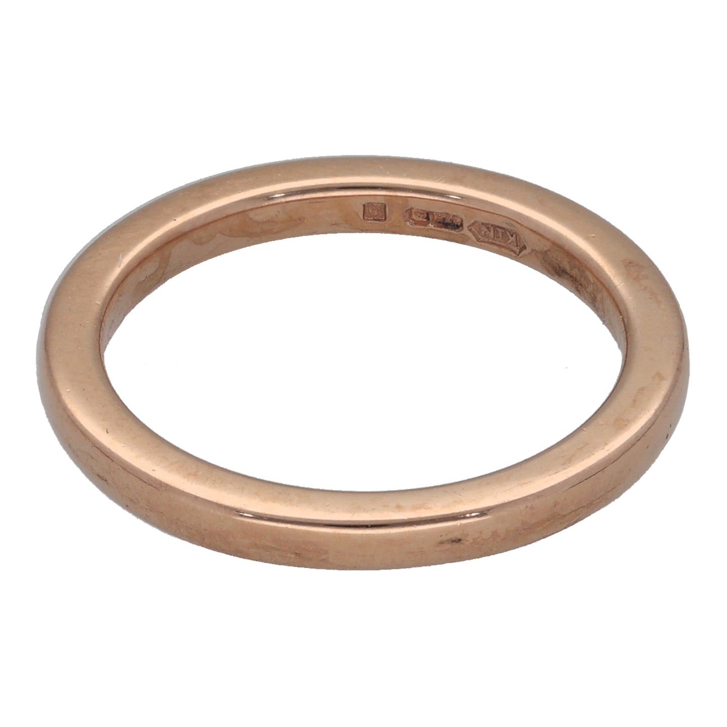 9ct Rose Gold Plain Wedding Ring Size L