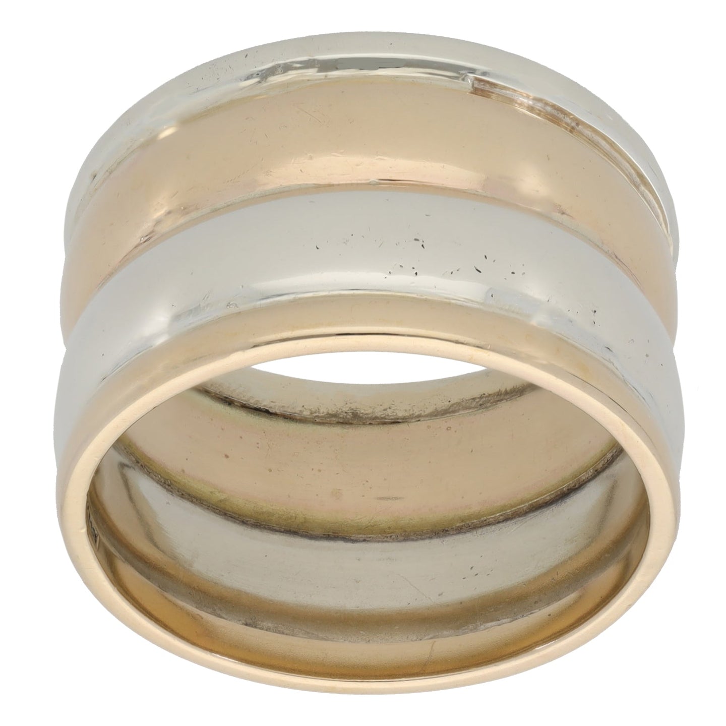 9ct Bicolour Gold Plain Wedding Ring Size Z+1