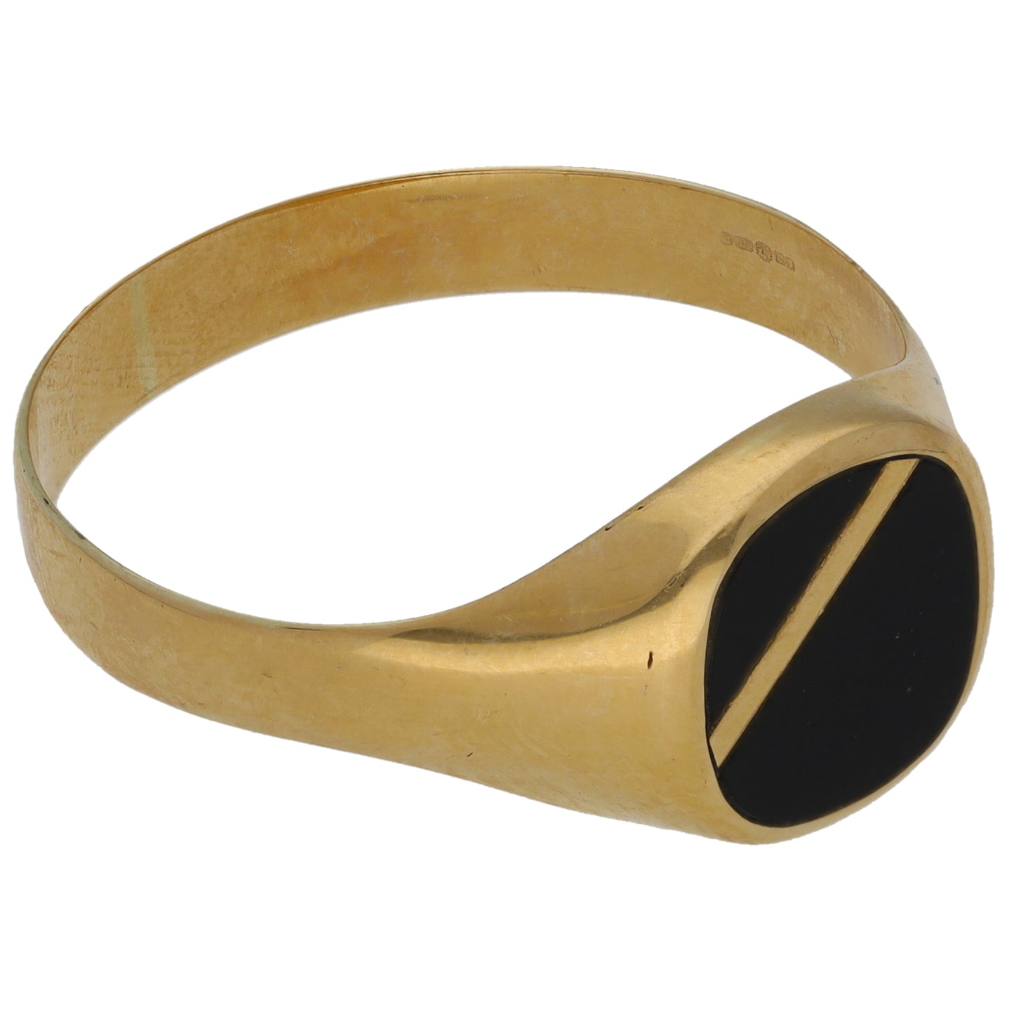 9ct Gold Onyx Single Stone Signet Ring Size Y
