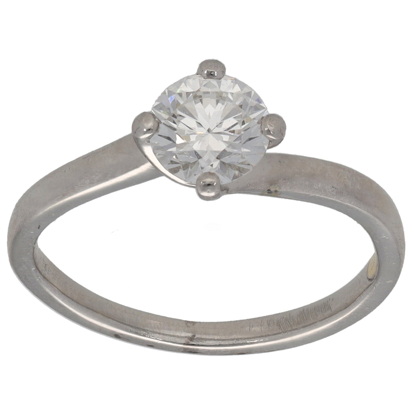 Platinum 0.80ct Diamond Solitaire Ring Size K