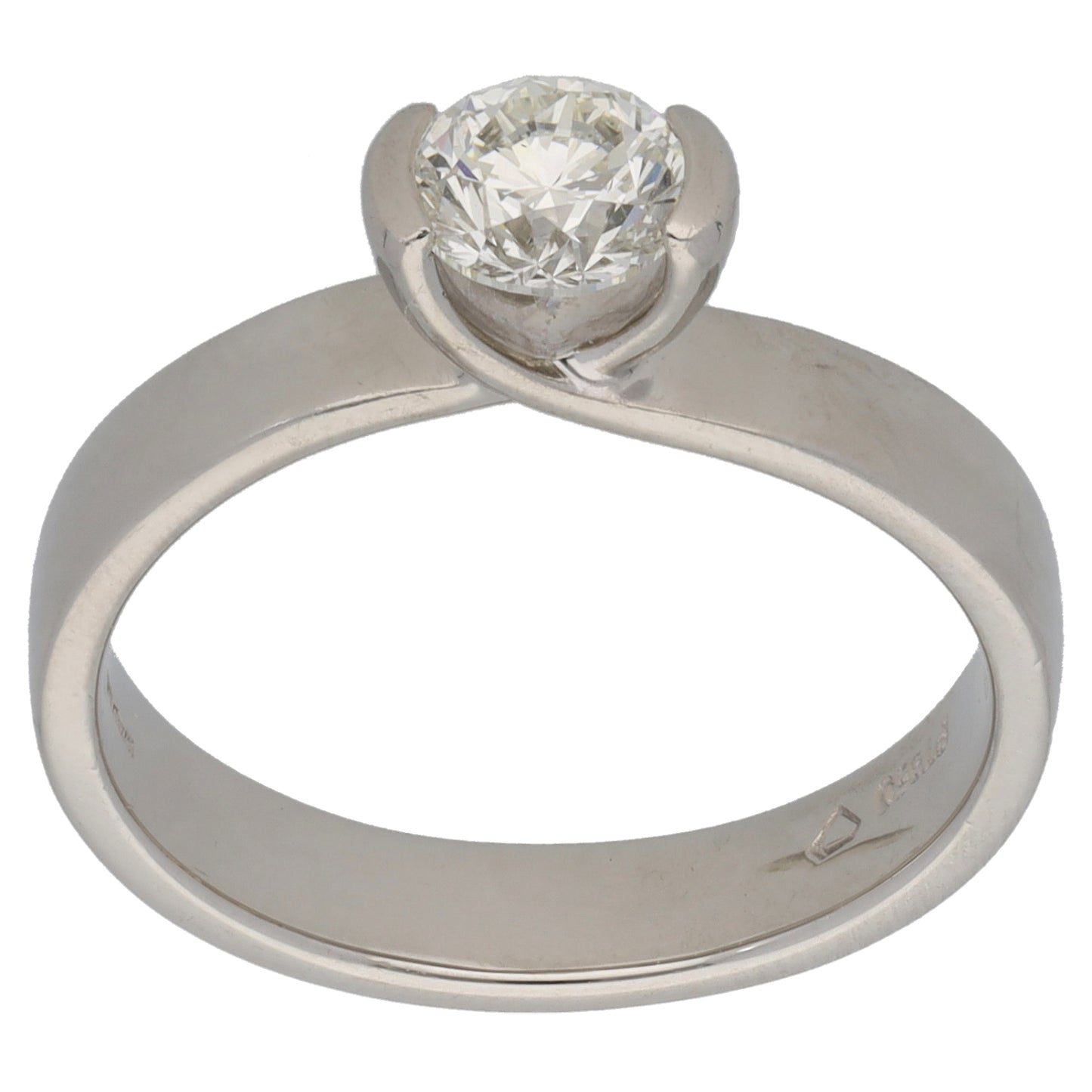 Platinum 0.60ct Diamond Solitaire Ring Size N