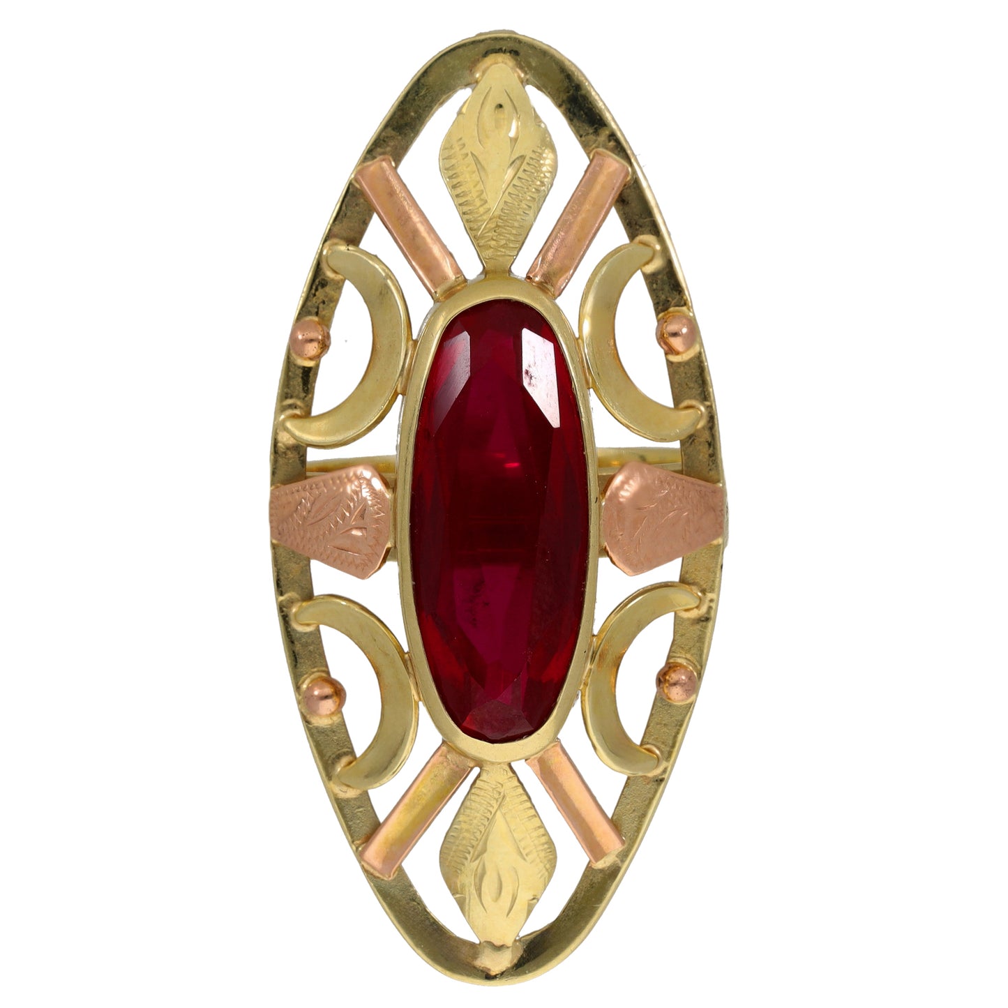 14ct Bicolour Gold Imitation Single Stone Ring Size S