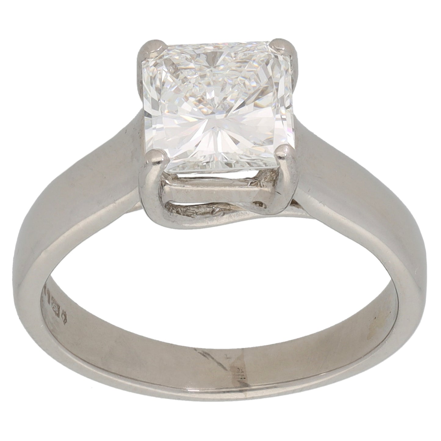 Platinum 1.79ct Diamond Solitaire Ring Size M
