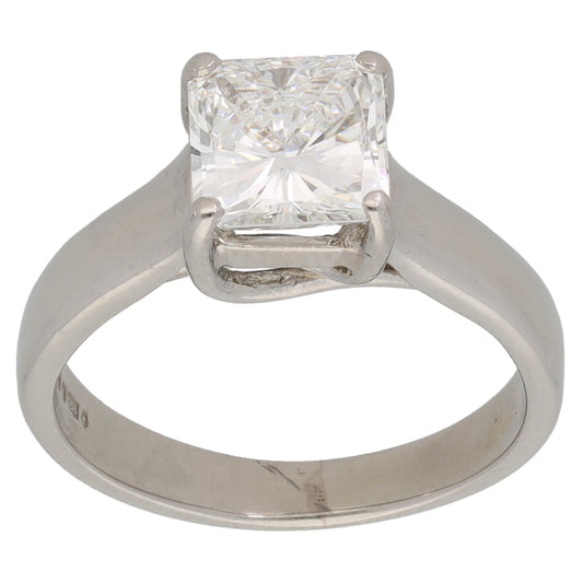 Platinum 1.79ct Diamond Solitaire Ring Size M