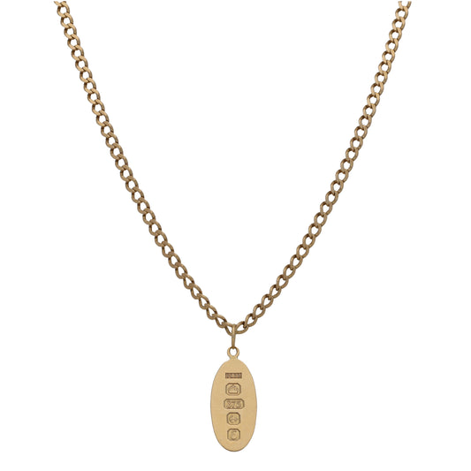9ct Gold Ingot Pendant With Chain