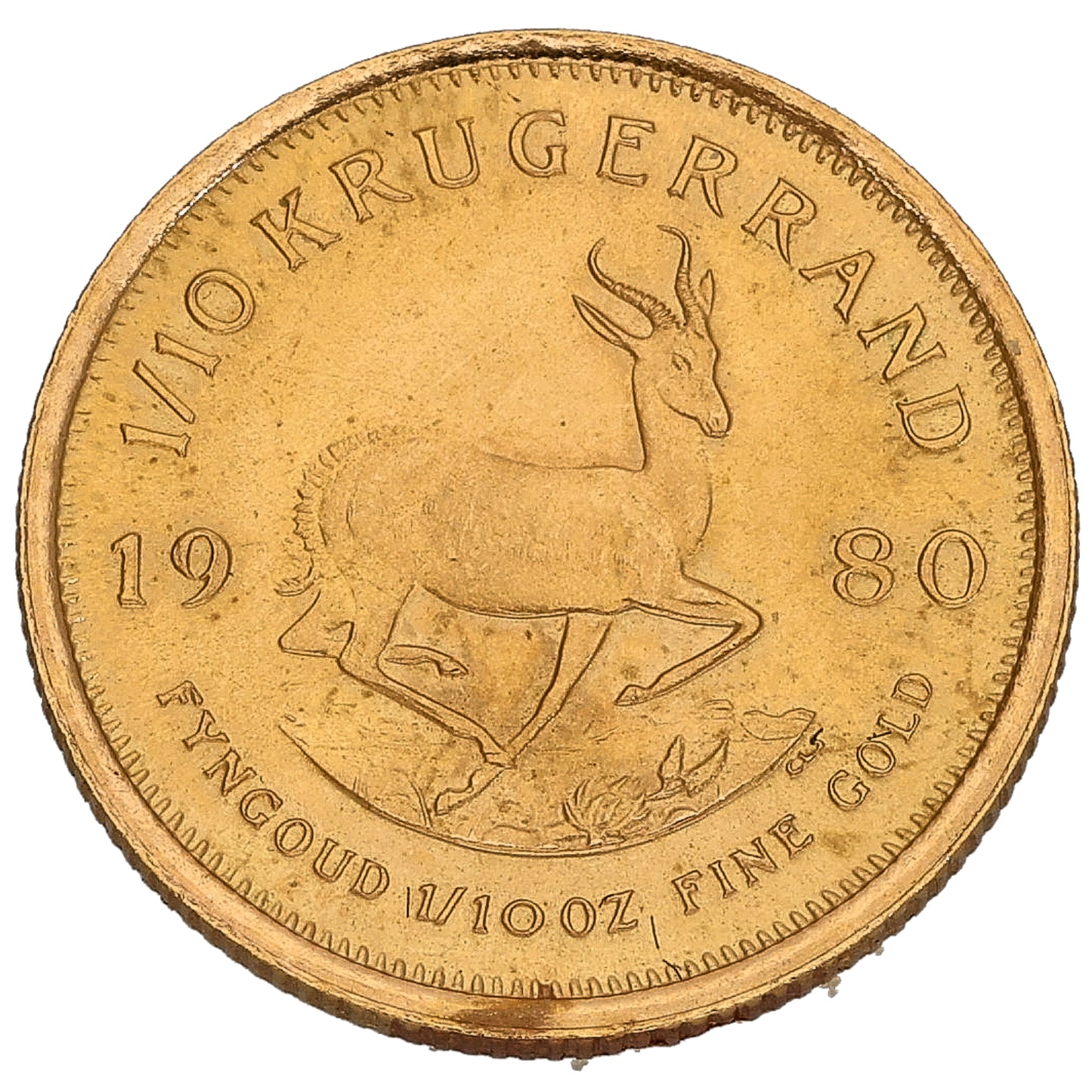 22ct Gold 1/10 OZ Krugerrand Coin 1980