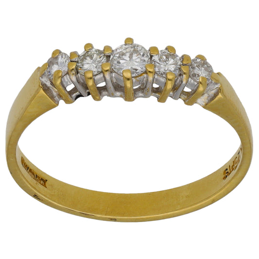 18ct Gold 0.26ct Diamond Half Eternity Ring Size K