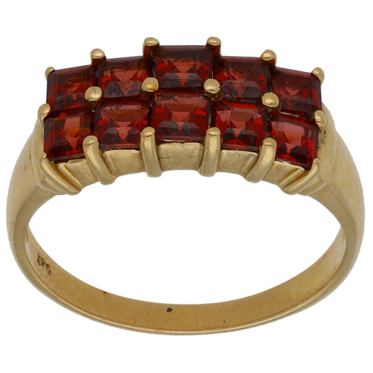 9ct Gold Garnet Dress/Cocktail Ring Size P