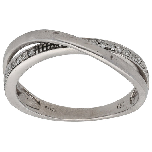 18ct White Gold 0.20ct Diamond Half Eternity Ring Size N