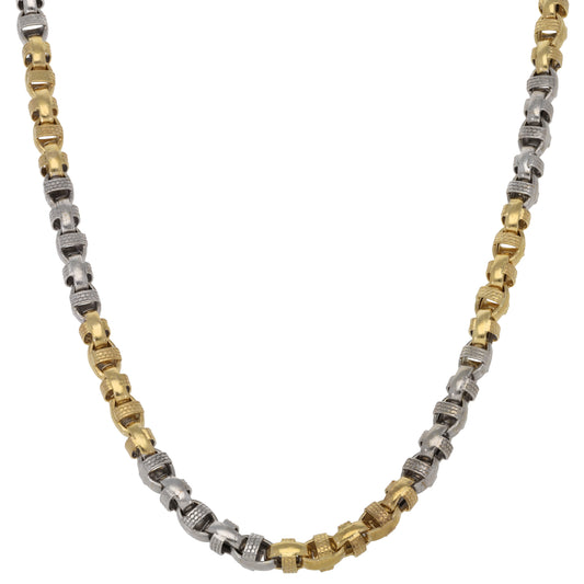 18ct Bicolour Gold Fancy Necklace 28"