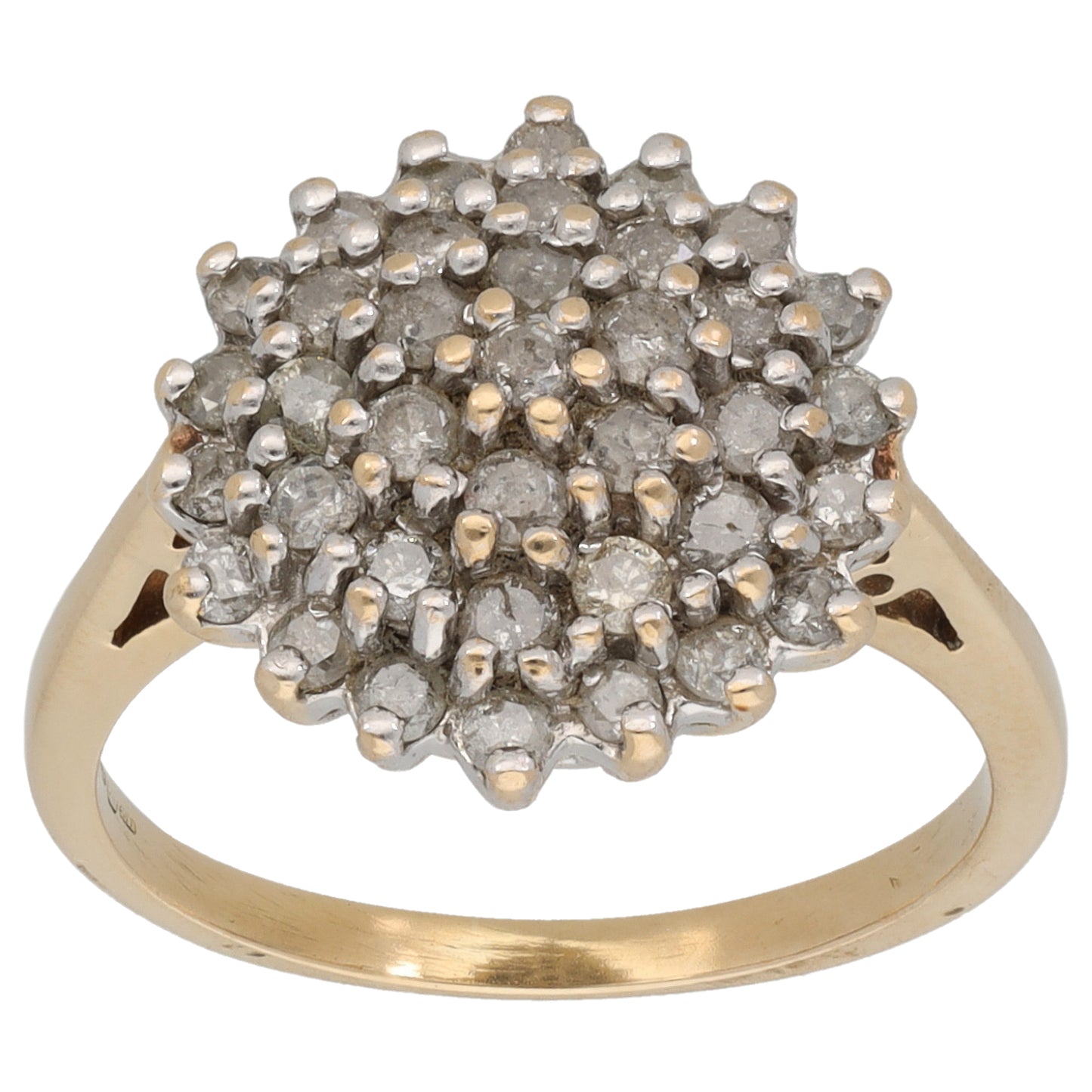 9ct Gold 0.95ct Diamond Cluster Ring Size N