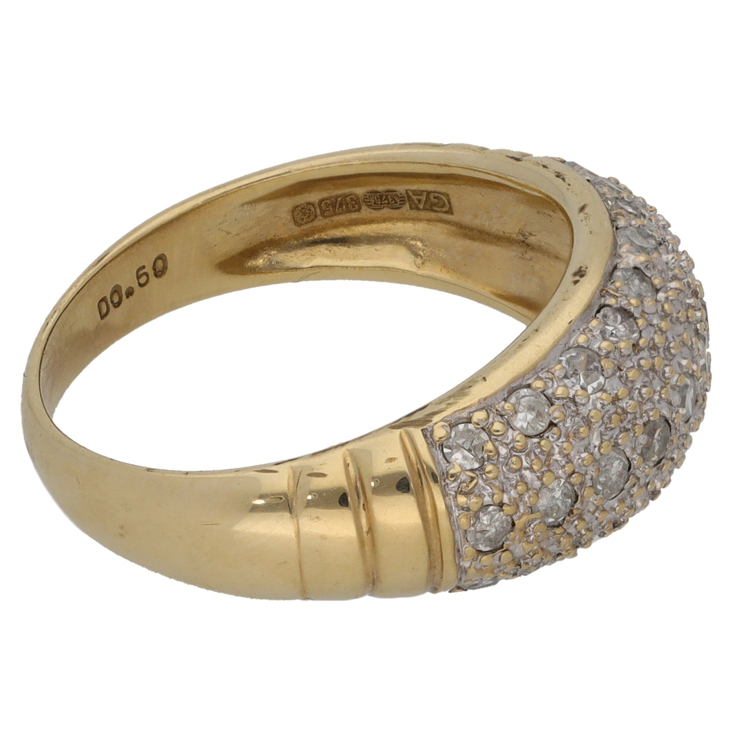 9ct Gold 0.50ct Diamond Dress/Cocktail Ring Size N