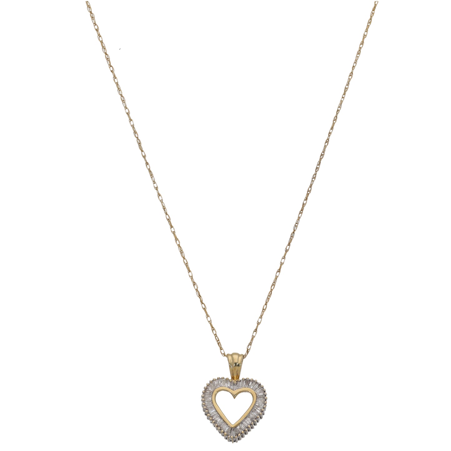 9ct Gold 0.40ct Diamond Heart Pendant With Chain