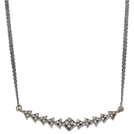 18ct White Gold 0.76ct Diamond Fancy Necklace 16"