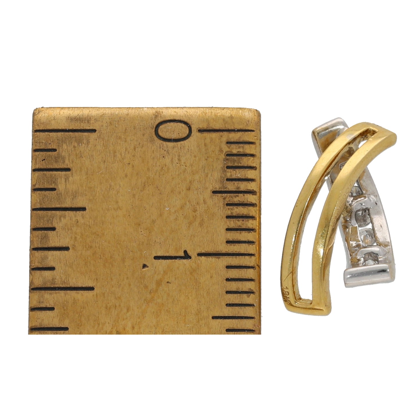 18ct Bicolour Gold 0.13ct Diamond Alternative Pendant