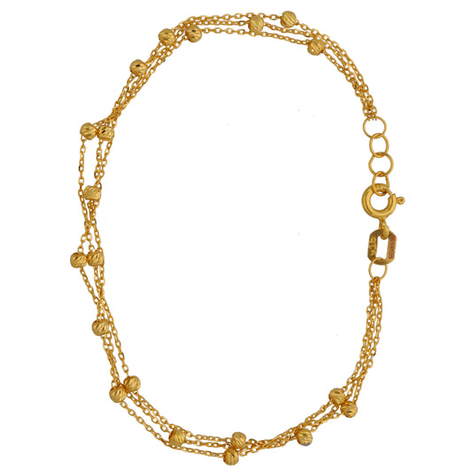 New 22ct Gold 2 Row Beaded Bracelet