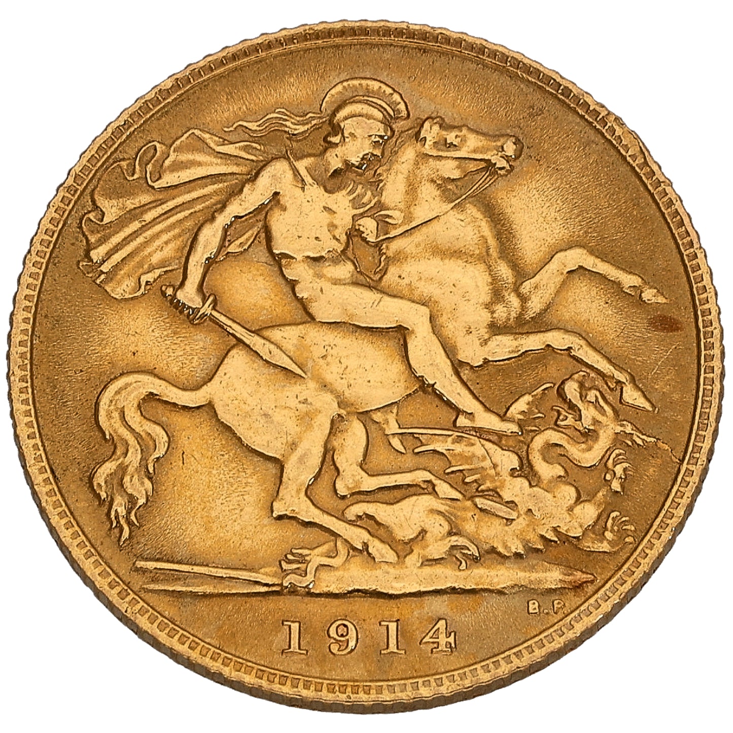 22ct Gold King George V Half Sovereign Coin 1914