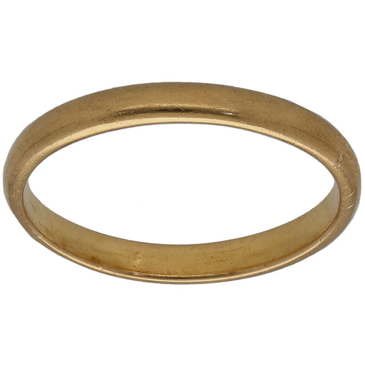 22ct Gold Plain Wedding Ring Size S