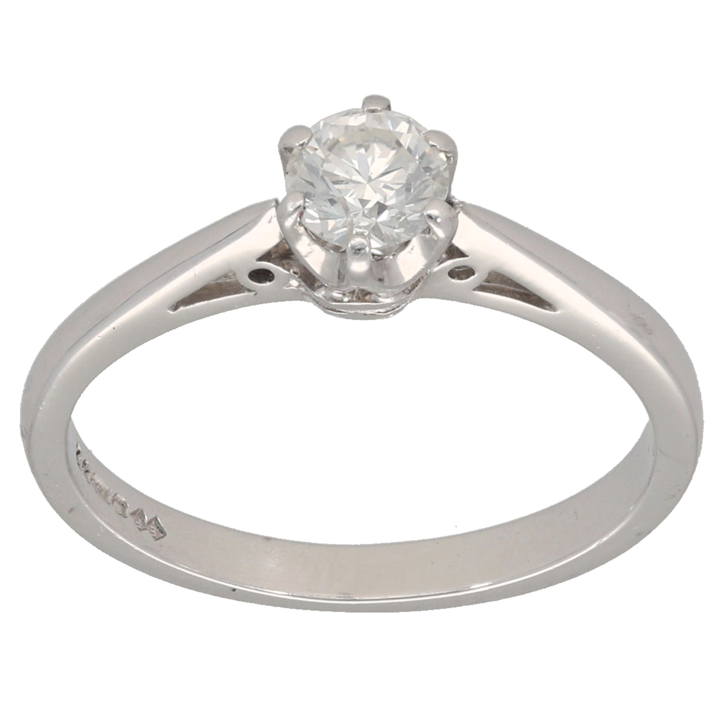 18ct White Gold 0.30ct Diamond Solitaire Ring Size M