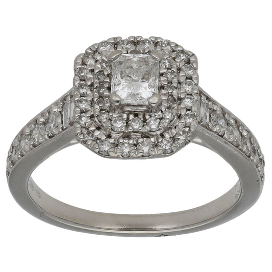 Platinum 0.78ct Diamond Cluster Ring Size K